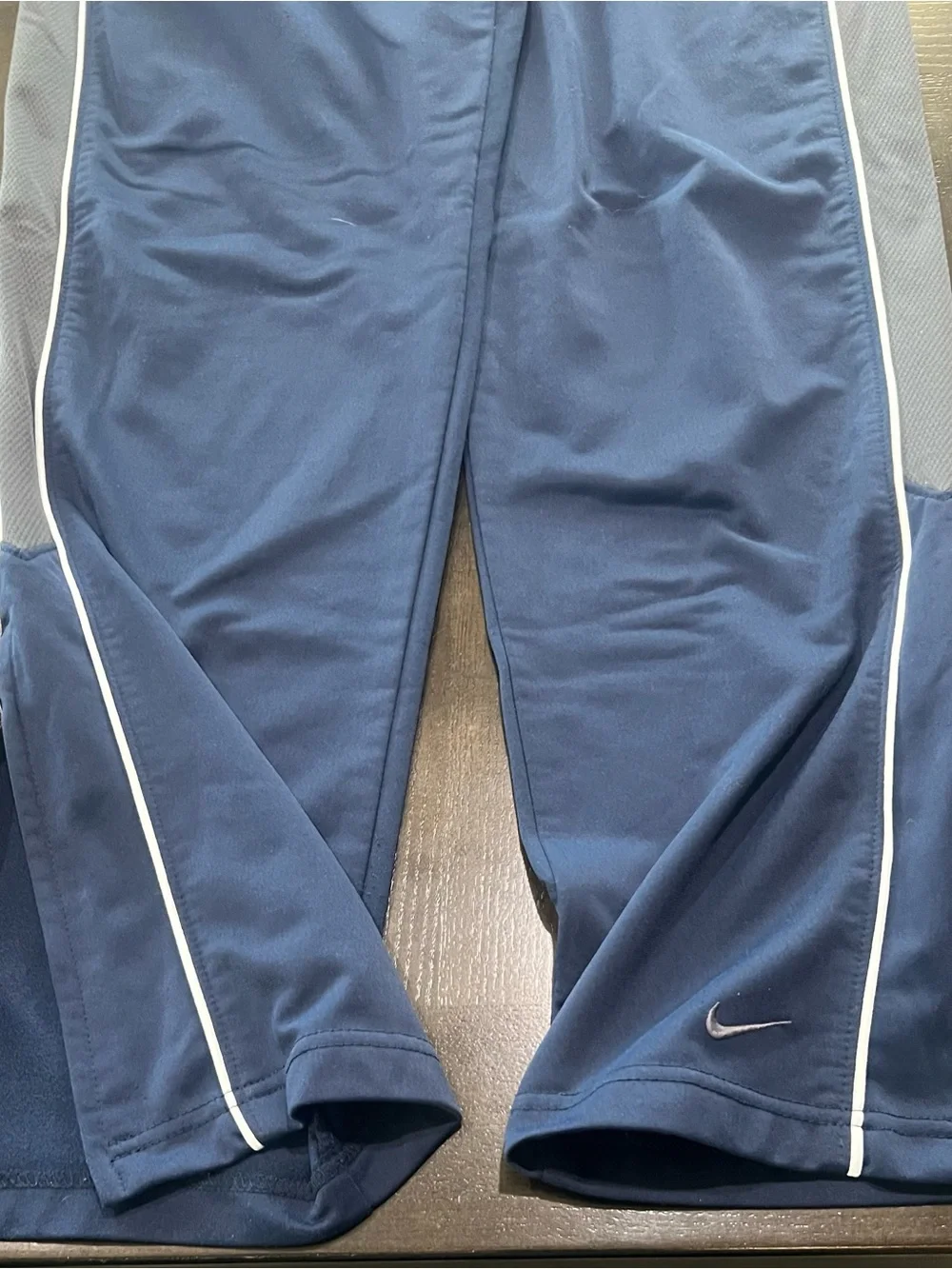 Nike Vintage Men's Navy Blue/Gray Track Pants L